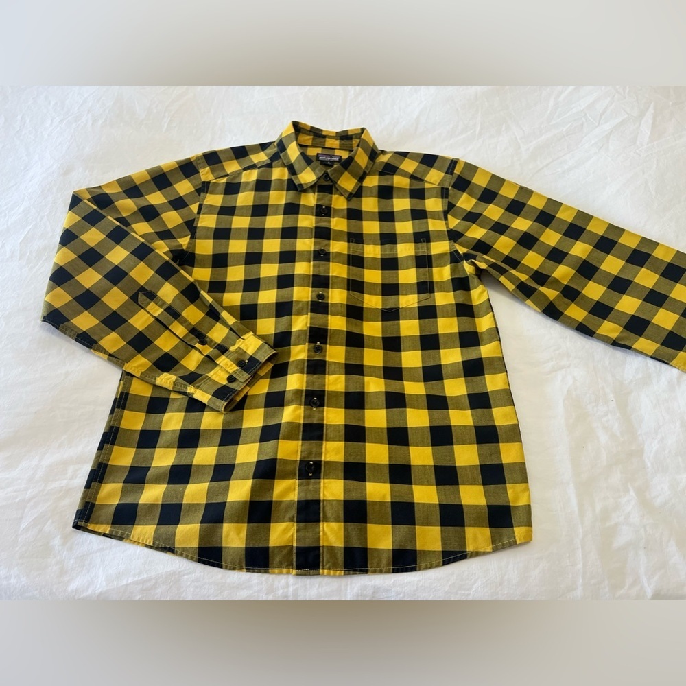 Patagonia | Men’s Small | Fezzman Organic Cotton Long Sleeve Shirt Yellow Black